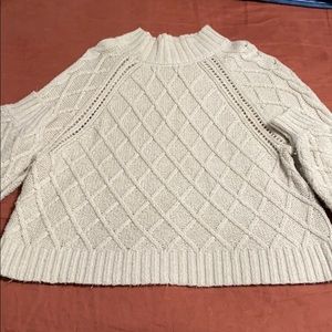 ae cream colored mock necked sweater